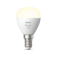 Produktbild för Philips Hue - LED-glödlampa - form: P45 - E14 - 5.7 W - varmt vitt ljus - 2700 K - vit