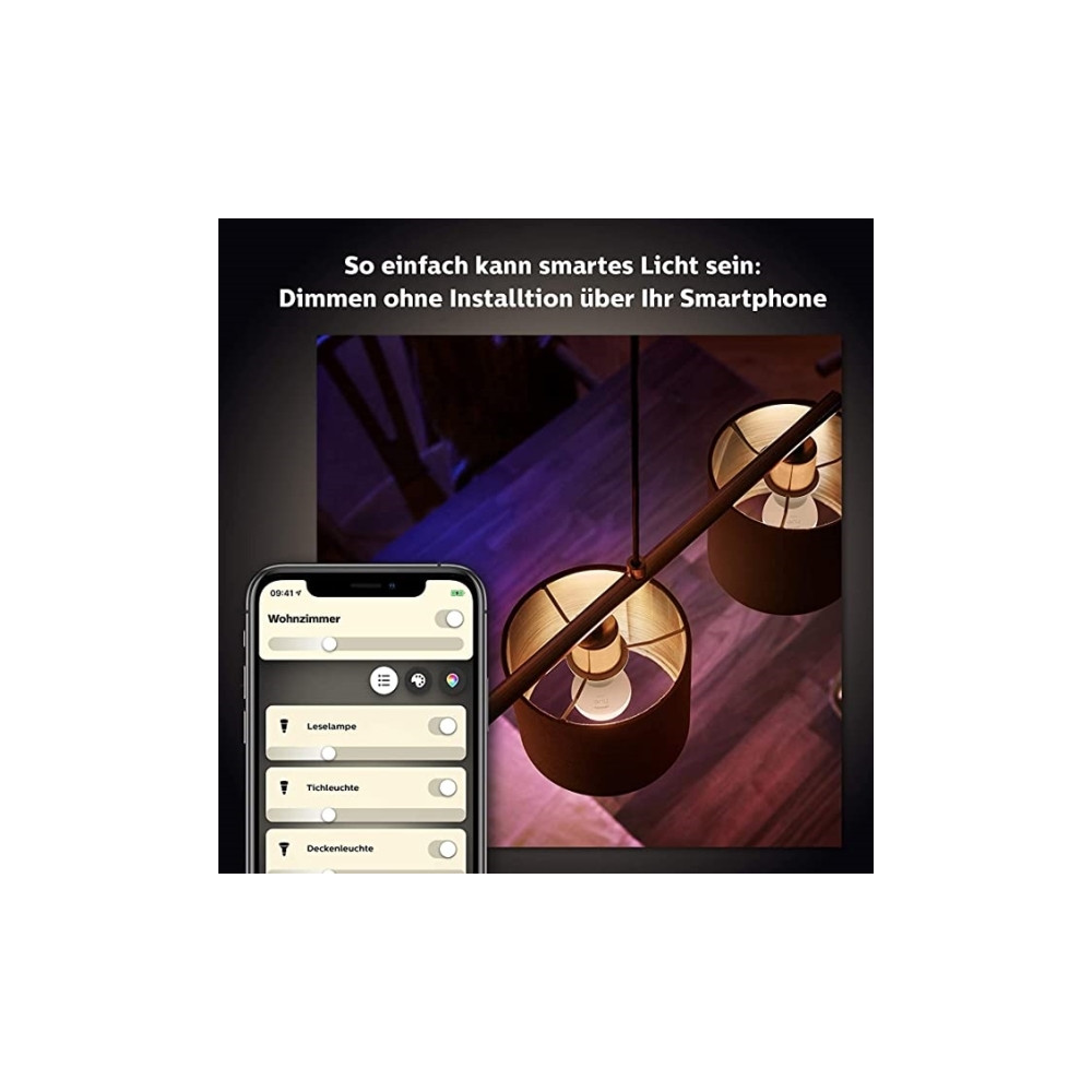 Produktbild för Philips Hue - LED-glödlampa - form: P45 - E14 - 5.7 W - varmt vitt ljus - 2700 K - vit