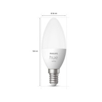 Produktbild för Philips Hue White - LED-glödlampa - form: ljus - E14 - 5.5 W - mjukt varmt vitt ljus - 2700 K