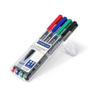Produktbild för STAEDTLER Lumocolor 317 - markering - svart, röd, blå, grön (paket om 4)
