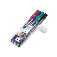 Produktbild för STAEDTLER Lumocolor 317 - markering - svart, röd, blå, grön (paket om 4)