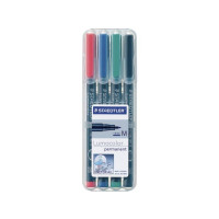 Produktbild för STAEDTLER Lumocolor 317 - markering - svart, röd, blå, grön (paket om 4)