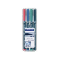 Produktbild för STAEDTLER Lumocolor 317 - markering - svart, röd, blå, grön (paket om 4)