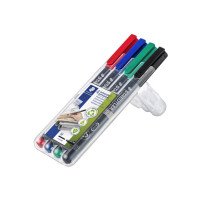 Produktbild för STAEDTLER Lumocolor 317 - markering - svart, röd, blå, grön (paket om 4)