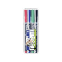 Produktbild för STAEDTLER Lumocolor 317 - markering - svart, röd, blå, grön (paket om 4)