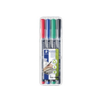 Produktbild för STAEDTLER Lumocolor 317 - markering - svart, röd, blå, grön (paket om 4)