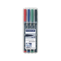 Produktbild för STAEDTLER Lumocolor 317 - markering - svart, röd, blå, grön (paket om 4)