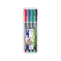 Produktbild för STAEDTLER Lumocolor 317 - markering - svart, röd, blå, grön (paket om 4)