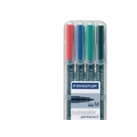 Produktbild för STAEDTLER Lumocolor 317 - markering - svart, röd, blå, grön (paket om 4)
