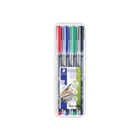 Produktbild för STAEDTLER Lumocolor 317 - markering - svart, röd, blå, grön (paket om 4)