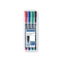 Produktbild för STAEDTLER Lumocolor 317 - markering - svart, röd, blå, grön (paket om 4)