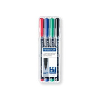 Produktbild för STAEDTLER Lumocolor 317 - markering - svart, röd, blå, grön (paket om 4)