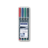 Produktbild för STAEDTLER Lumocolor 317 - markering - svart, röd, blå, grön (paket om 4)