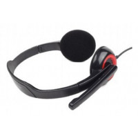 Miniatyr av produktbild för Gembird MHS-002 hörlur och headset Kabel Huvudband Samtal/musik Svart, Röd
