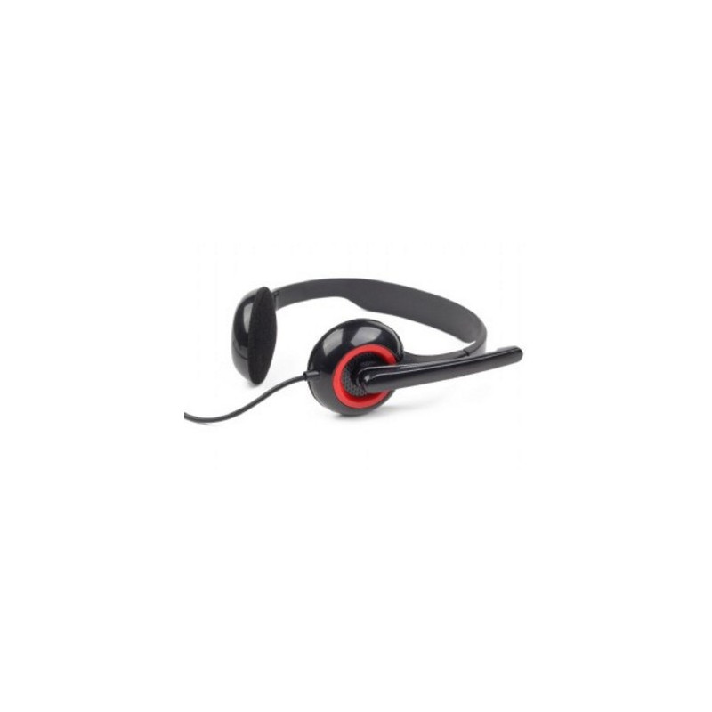 Produktbild för Gembird MHS-002 hörlur och headset Kabel Huvudband Samtal/musik Svart, Röd