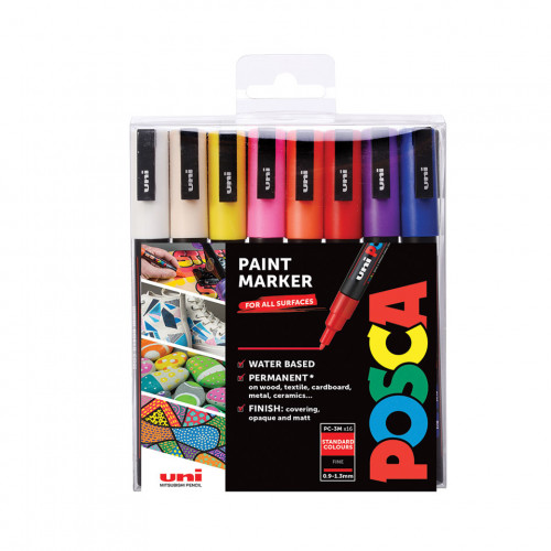 POSCA POSCA PC-3M, Multifärg, Multifärg, 16 färger, Rund, 16 styck