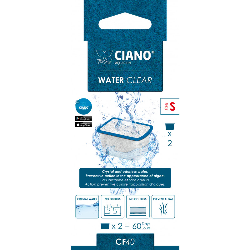 Produktbild för Water Clear Small Ciano 2-pack