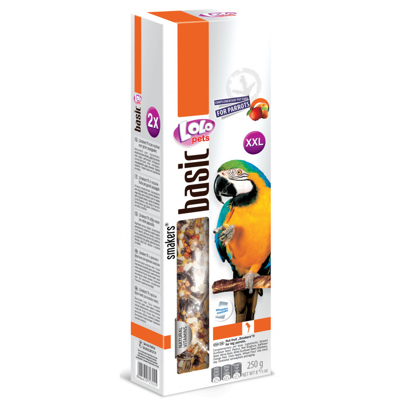 Produktbild för Papegojkräcker Nöt/Frukt Lolopets 250 g