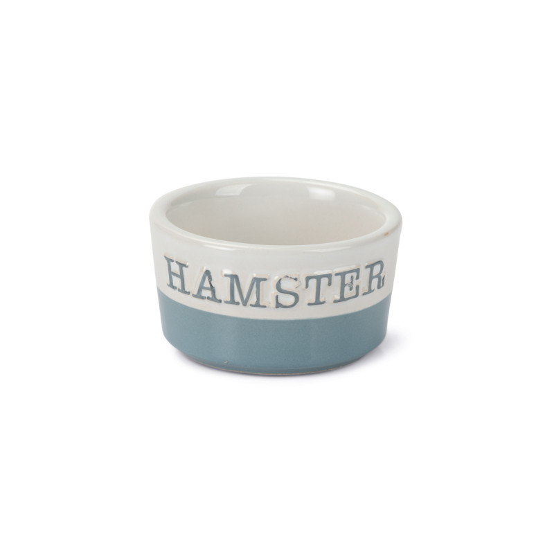 Produktbild för Keramikskål Hamster Vit/Blå Beeztees 7,5x4 cm