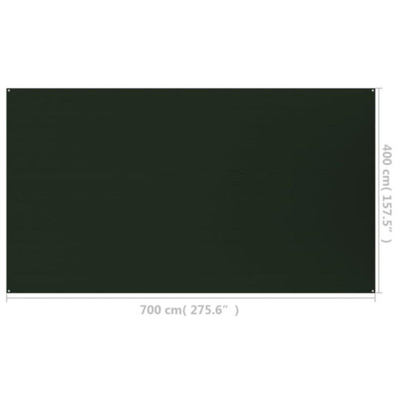 Produktbild för Tältmatta 400x700 cm mörkgrön HDPE