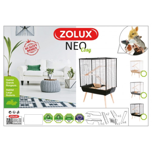 ZOLUX Zolux bur Neo Cosy til store gnavere H80, sort