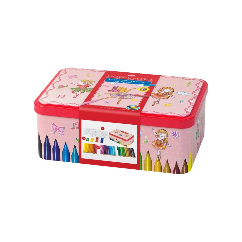 Produktbild för Faber-Castell CONNECTOR Ballerina - fiberspetspenna - olika klara färger (paket om 33)