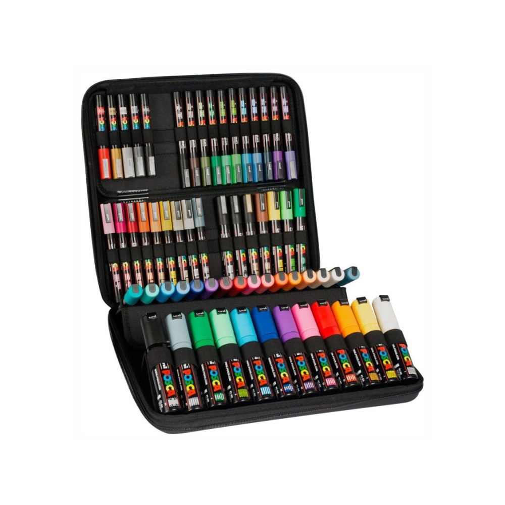 Produktbild för Uni Posca 60 stycken blandade färger (assorterade)  i fodral...