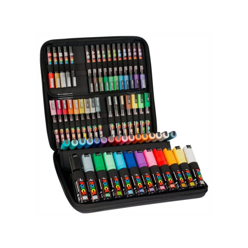 POSCA Uni Posca 60 stycken blandade färger (assorterade)  i fodral...