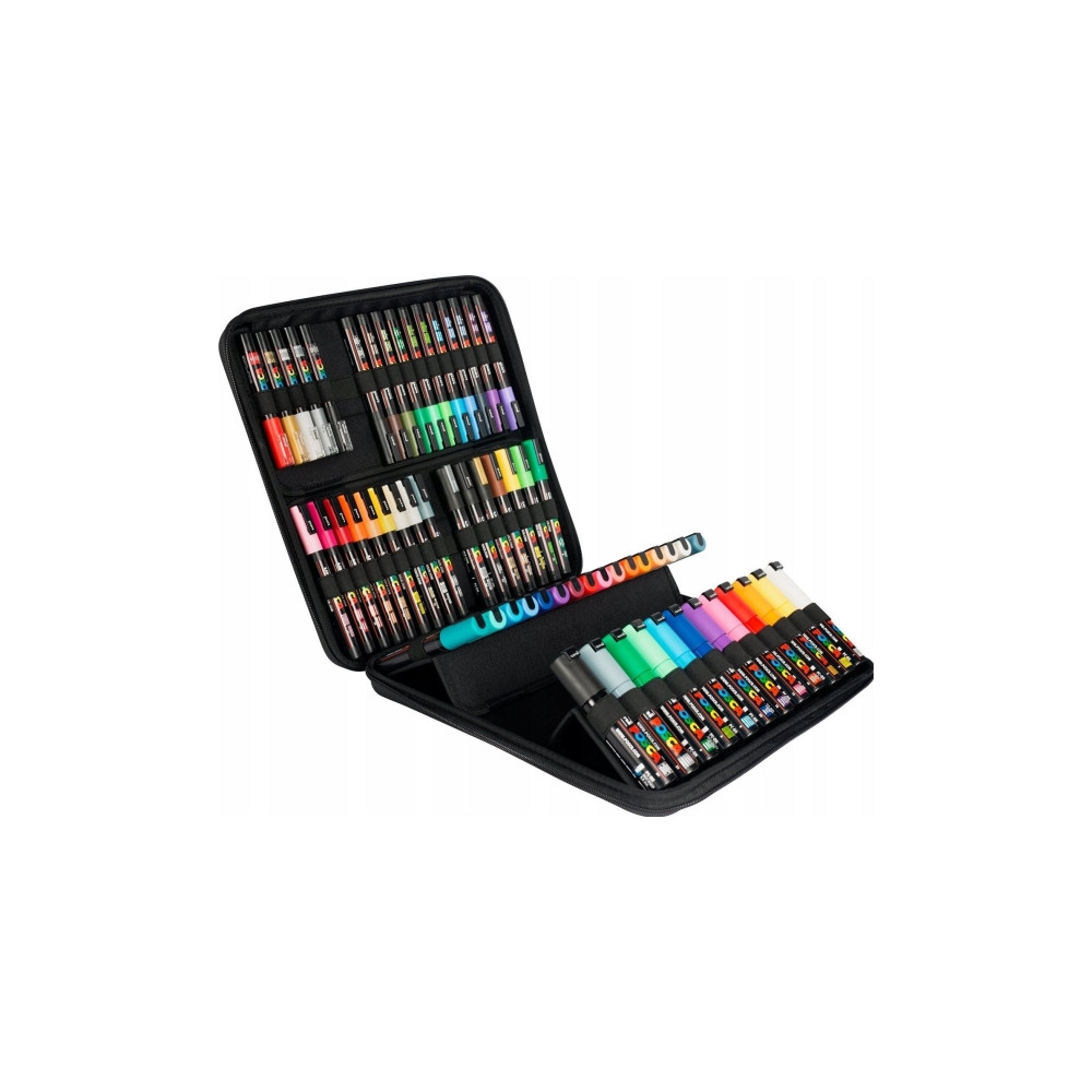 Produktbild för Uni Posca 60 stycken blandade färger (assorterade)  i fodral...
