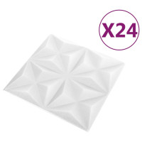Produktbild för 3D Väggpaneler 24 st 50x50 cm origami vit 6 m²