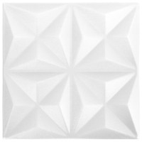 Miniatyr av produktbild för 3D Väggpaneler 24 st 50x50 cm origami vit 6 m²