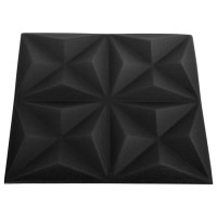 Produktbild för 3D Väggpaneler 48 st 50x50 cm origami svart 12 m²