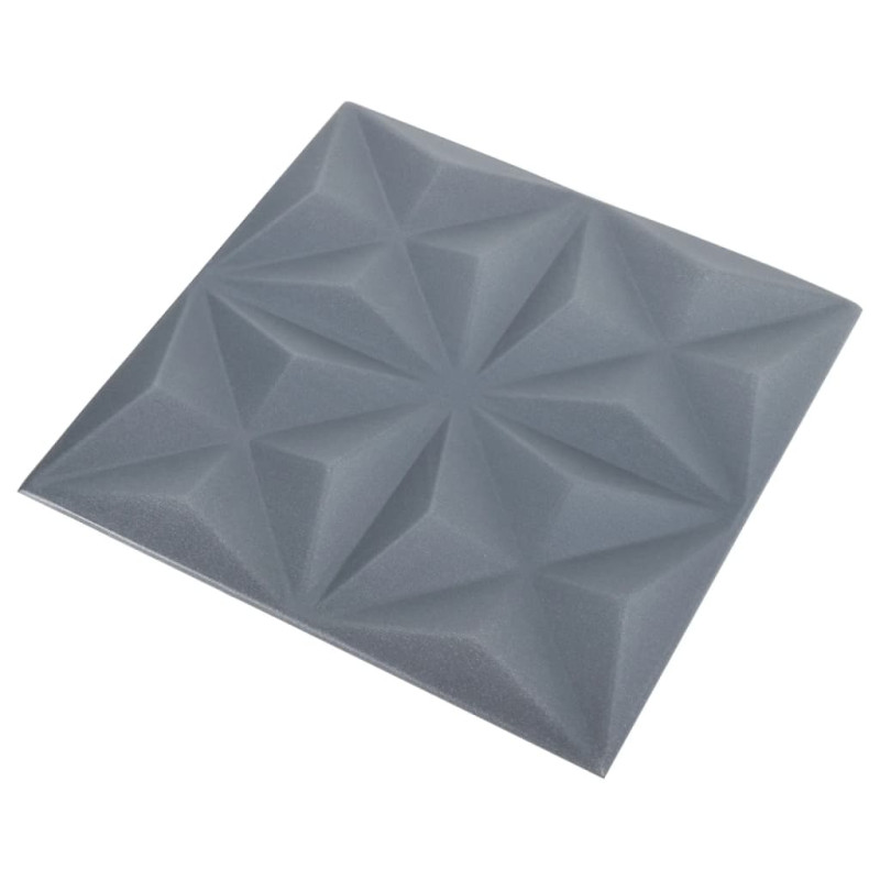 Produktbild för 3D Väggpaneler 24 st 50x50 cm origami grå 6 m²