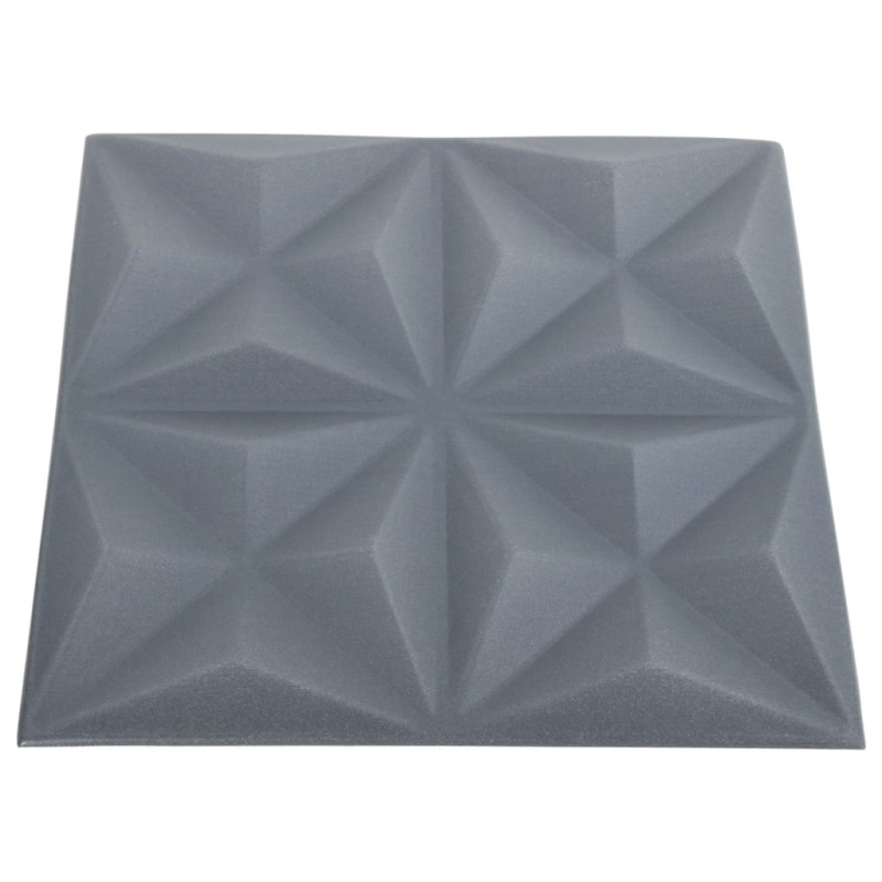Produktbild för 3D Väggpaneler 24 st 50x50 cm origami grå 6 m²