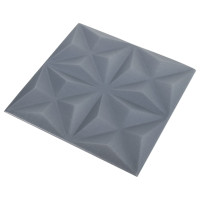 Produktbild för 3D Väggpaneler 48 st 50x50 cm origami grå 12 m²