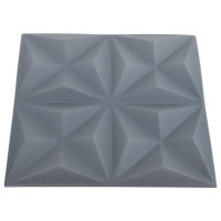 Miniatyr av produktbild för 3D Väggpaneler 48 st 50x50 cm origami grå 12 m²