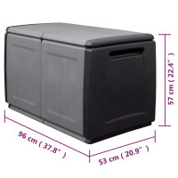 Miniatyr av produktbild för Dynbox 96x53x57 cm 230 L mörkgrå och svart
