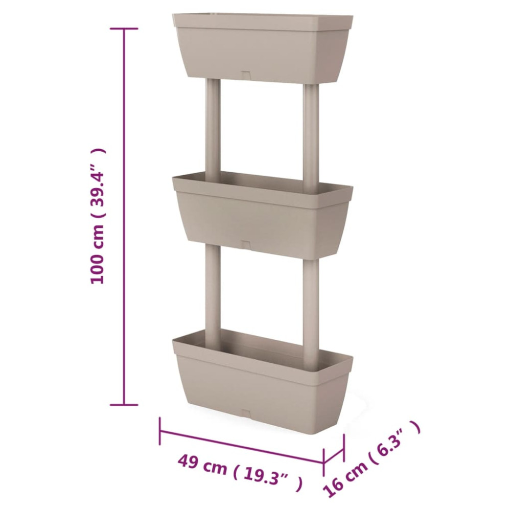 Produktbild för Blomlådor 6 st 100 cm taupe