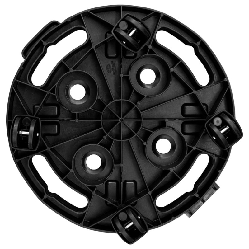 Produktbild för Blomvagn med hjul diameter 30 cm svart 170 kg