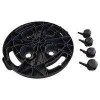 Miniatyr av produktbild för Blomvagn med hjul diameter 30 cm svart 170 kg