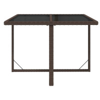 Produktbild för Trädgårdsbord brun 109x107x74 cm konstrotting och glas