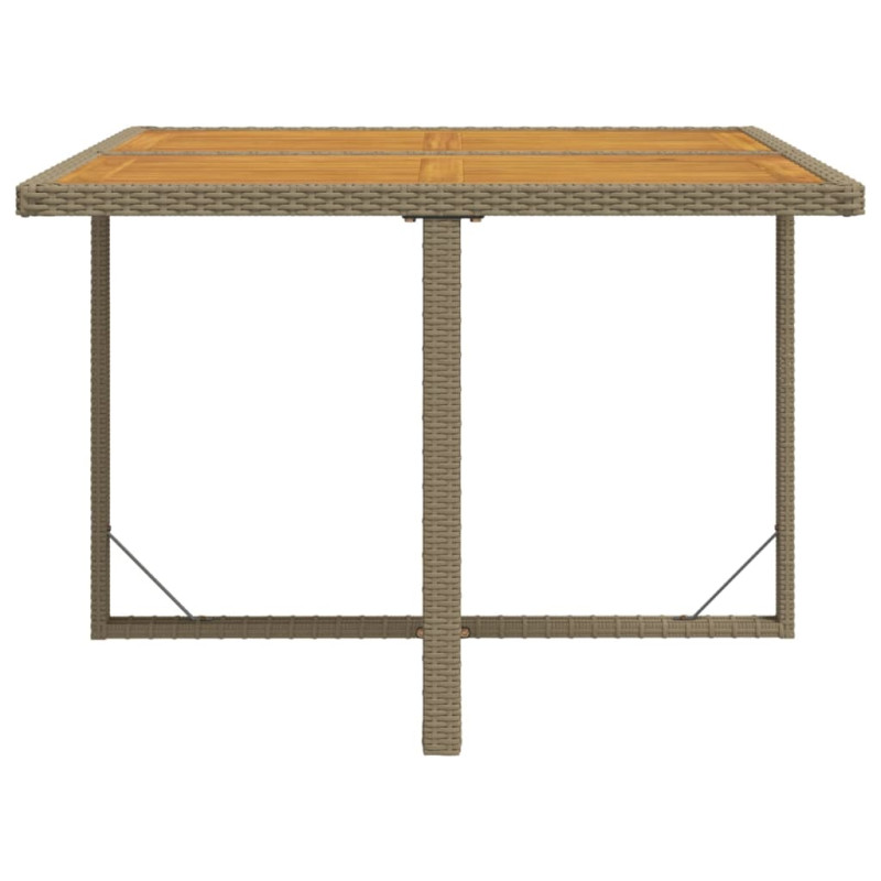 Produktbild för Trädgårdsbord beige 109x107x74 cm konstrotting och akaciaträ
