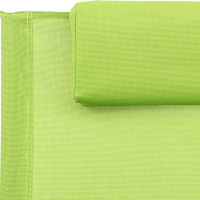 Produktbild för Solsäng med kudde svart stål och textilene grön