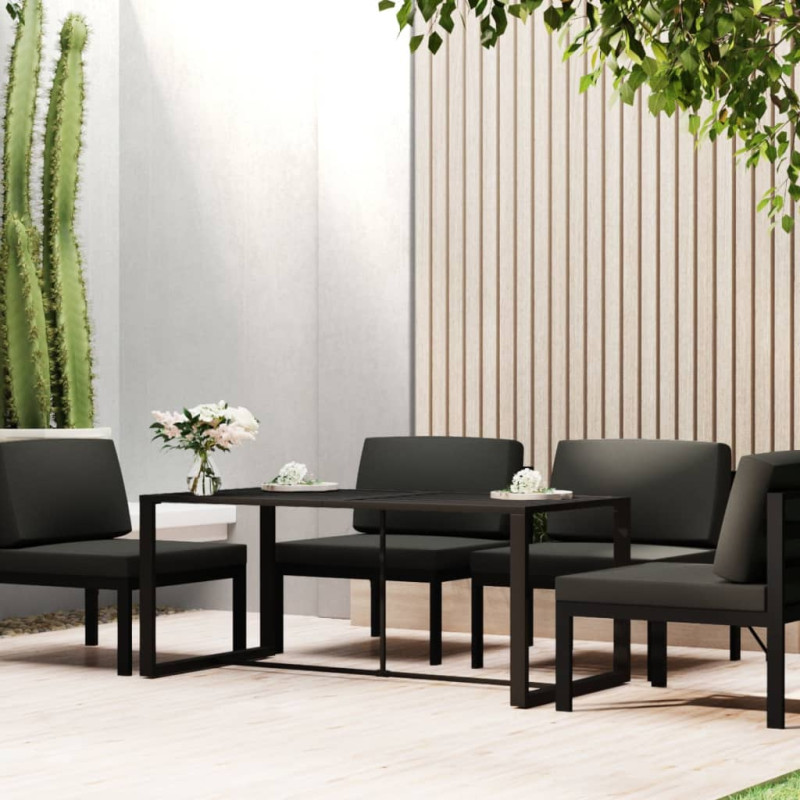 Produktbild för Matbord för trädgården antracit 120x60x66 cm aluminium