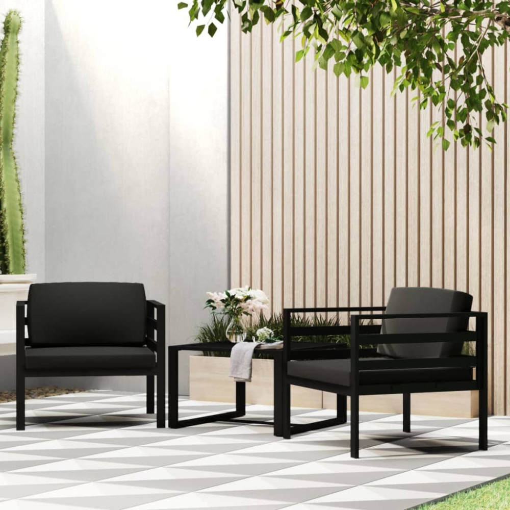 Produktbild för Fåtöljer 2 st med dynor aluminium antracit