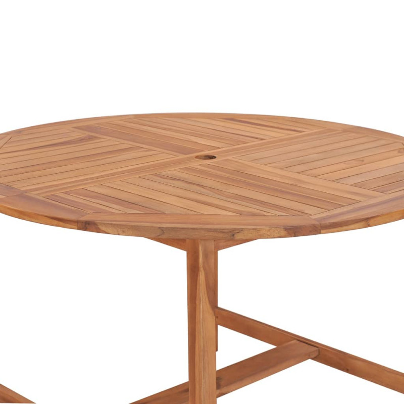 Produktbild för Matbord för trädgården Ø110x75 cm massiv teak
