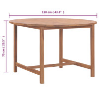 Miniatyr av produktbild för Matbord för trädgården Ø110x75 cm massiv teak