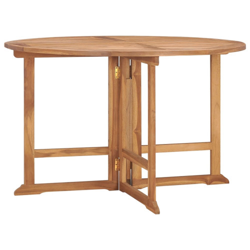 vidaXL Hopfällbart matbord för trädgården Ø110x75 cm massiv teak