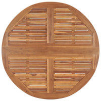 Produktbild för Hopfällbart matbord för trädgården Ø110x75 cm massiv teak