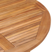 Produktbild för Hopfällbart matbord för trädgården Ø110x75 cm massiv teak